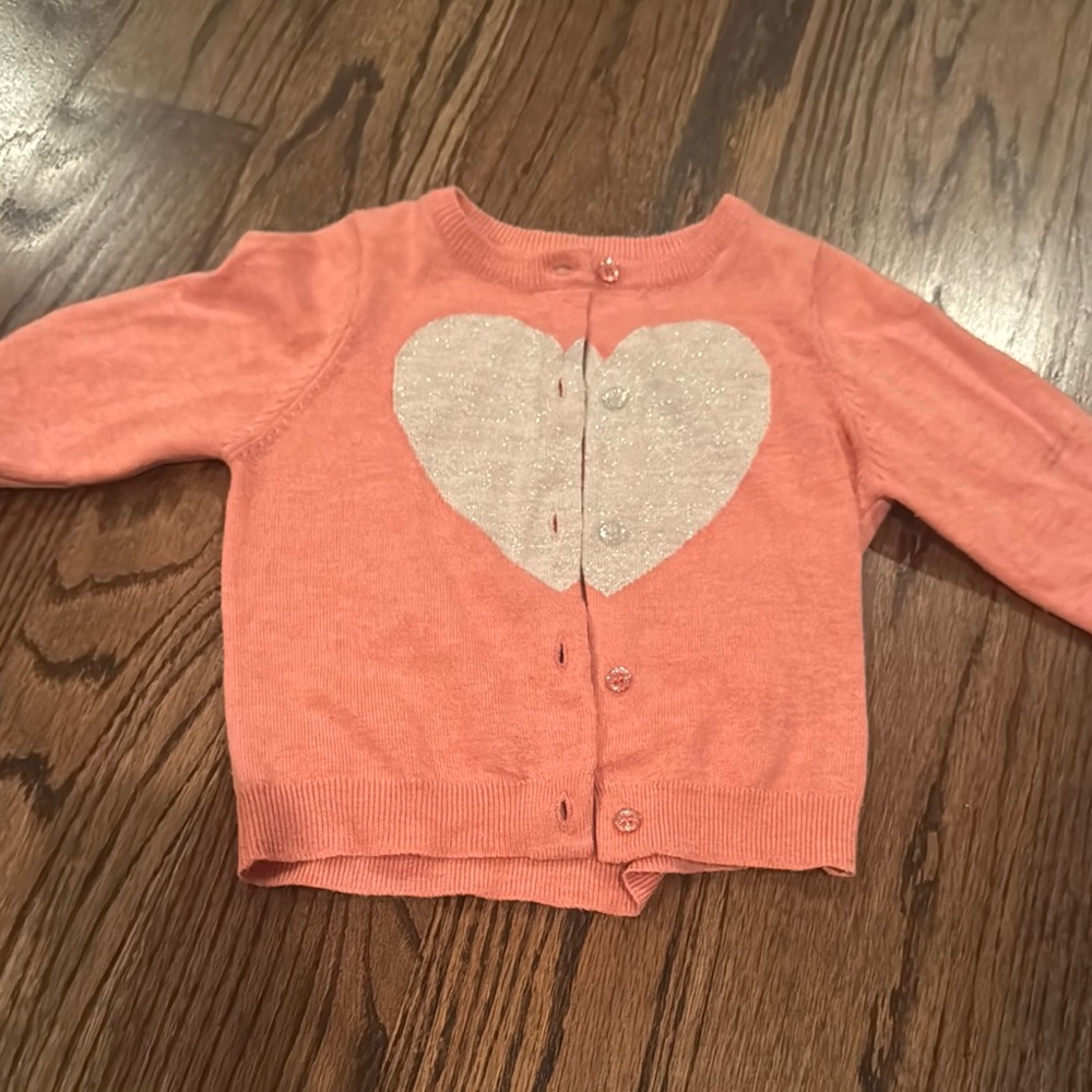 Pink Chicken White and Pink Heart Sweater